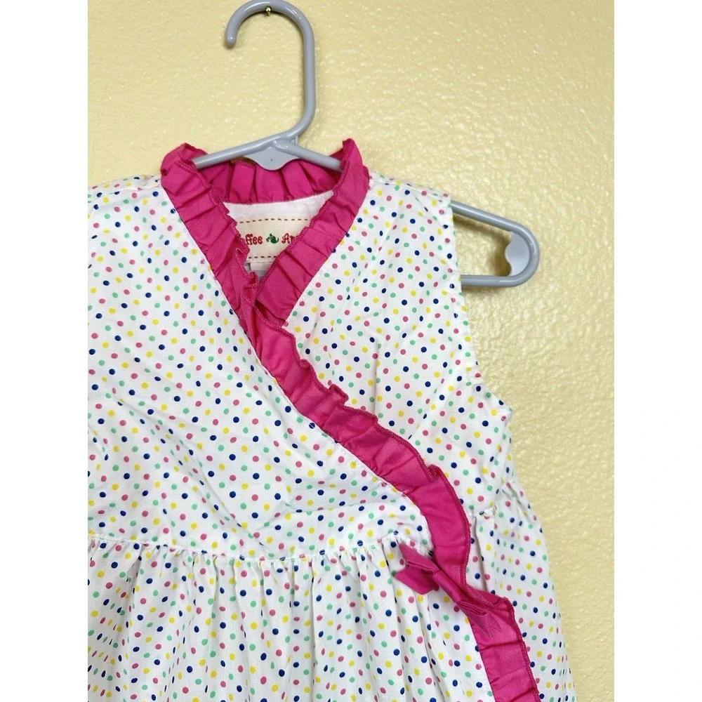 Toffee Apple Toddler Ruffle Wrap Dress 2t Pink Polkadot Birthday Sleeveless